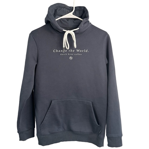 Dutch Bros Coffee Change The World Charcoal Gray Hoodie XS+SMALL+MEDIUM - Picture 1 of 8
